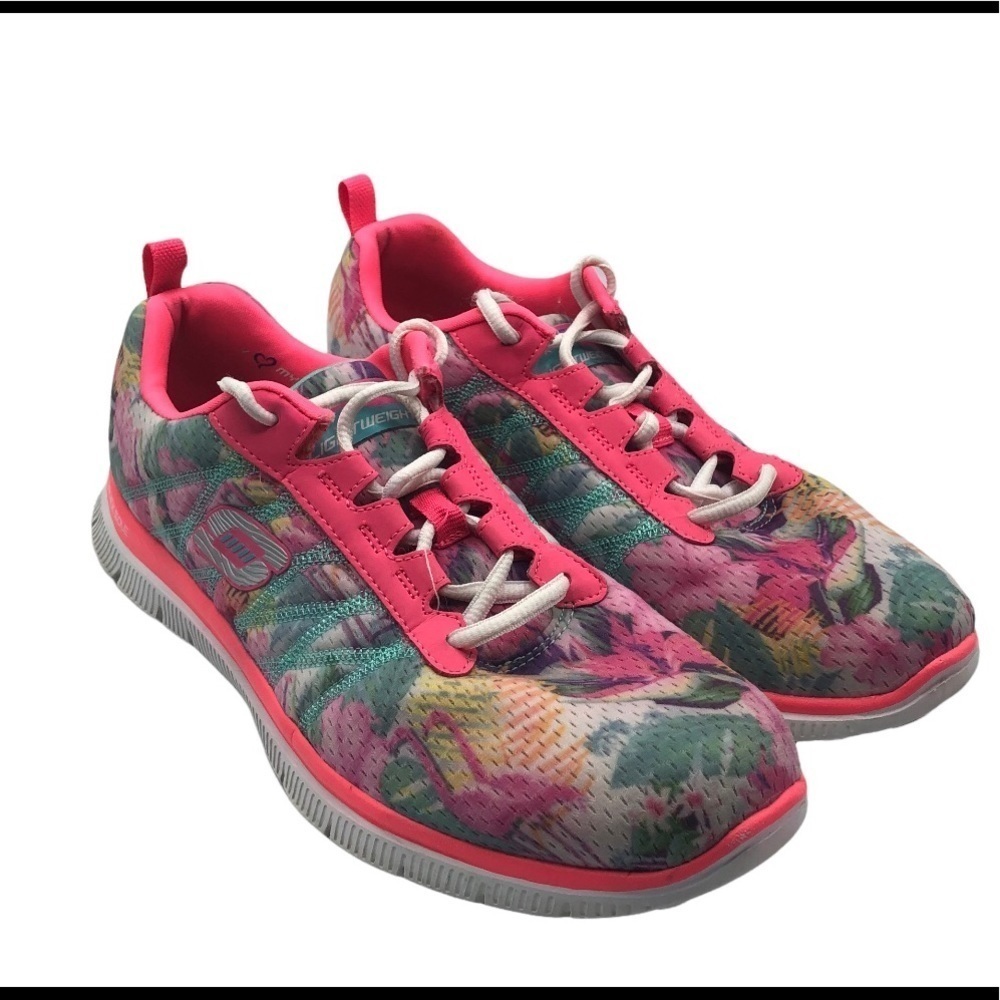 Sketcher light weight memory foam‎ floral sneakers